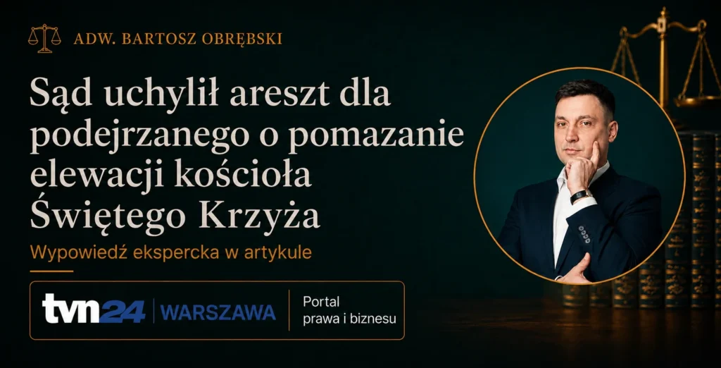 Sąd uchylił areszt dla podejrzanego w sprawie napisów na kościele — TVN24